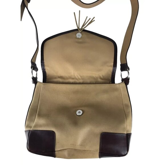 Wilsons Leather Womens Beige Brown Pelle Studios Shoulder Strap Crossbody Bag - Picture 8 of 10